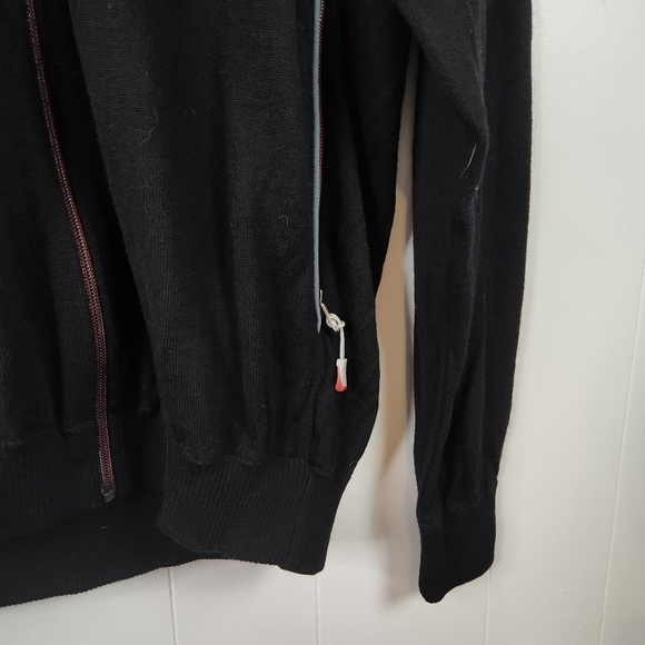 ERMENEGILDO ZEGNA 100% Wool Black Long Sleeve Full Zip Sweater Mens Size Medium - Picture 5 of 11